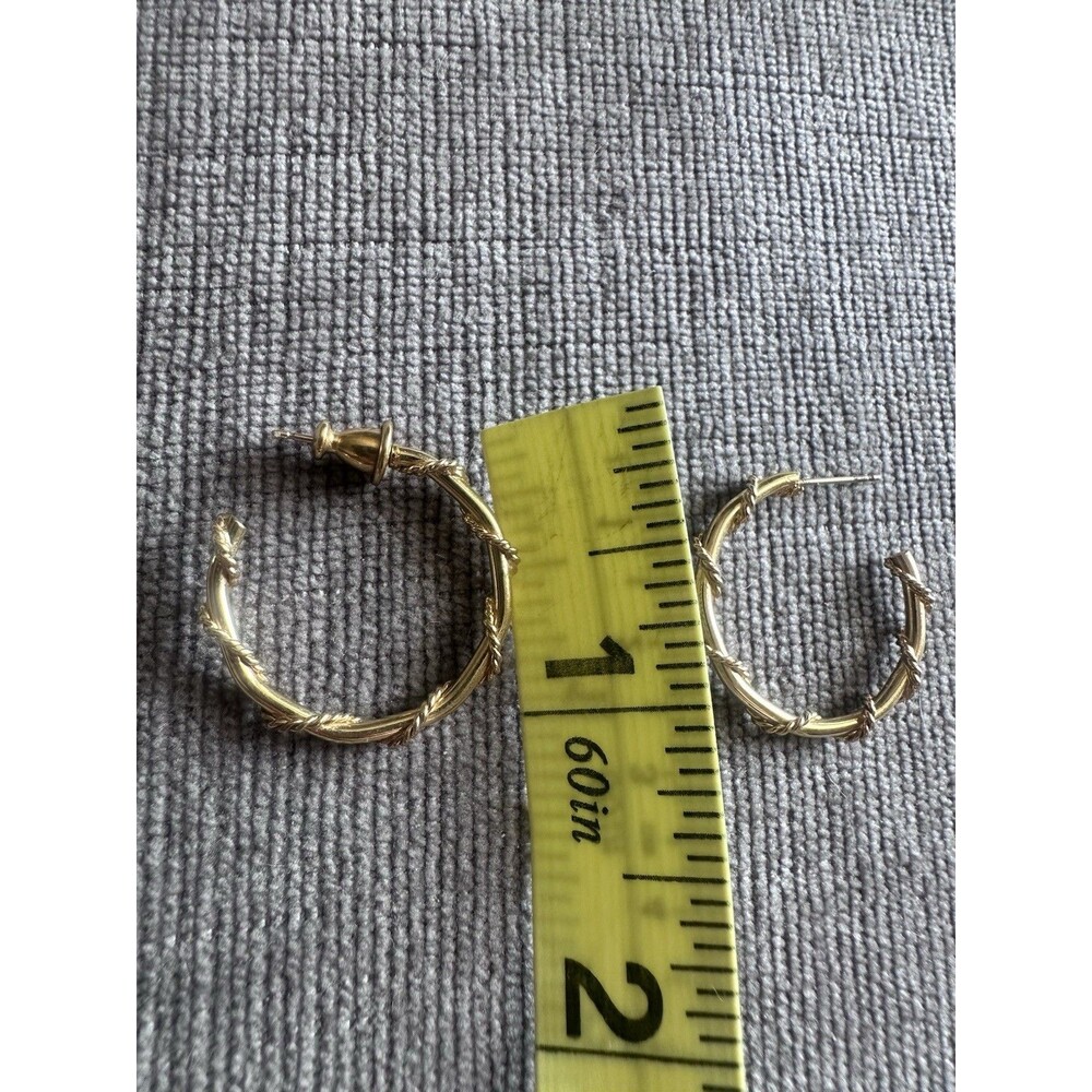 Monet vintage gold hoop earrings rare beautiful natural made style - Picture 4 of 8